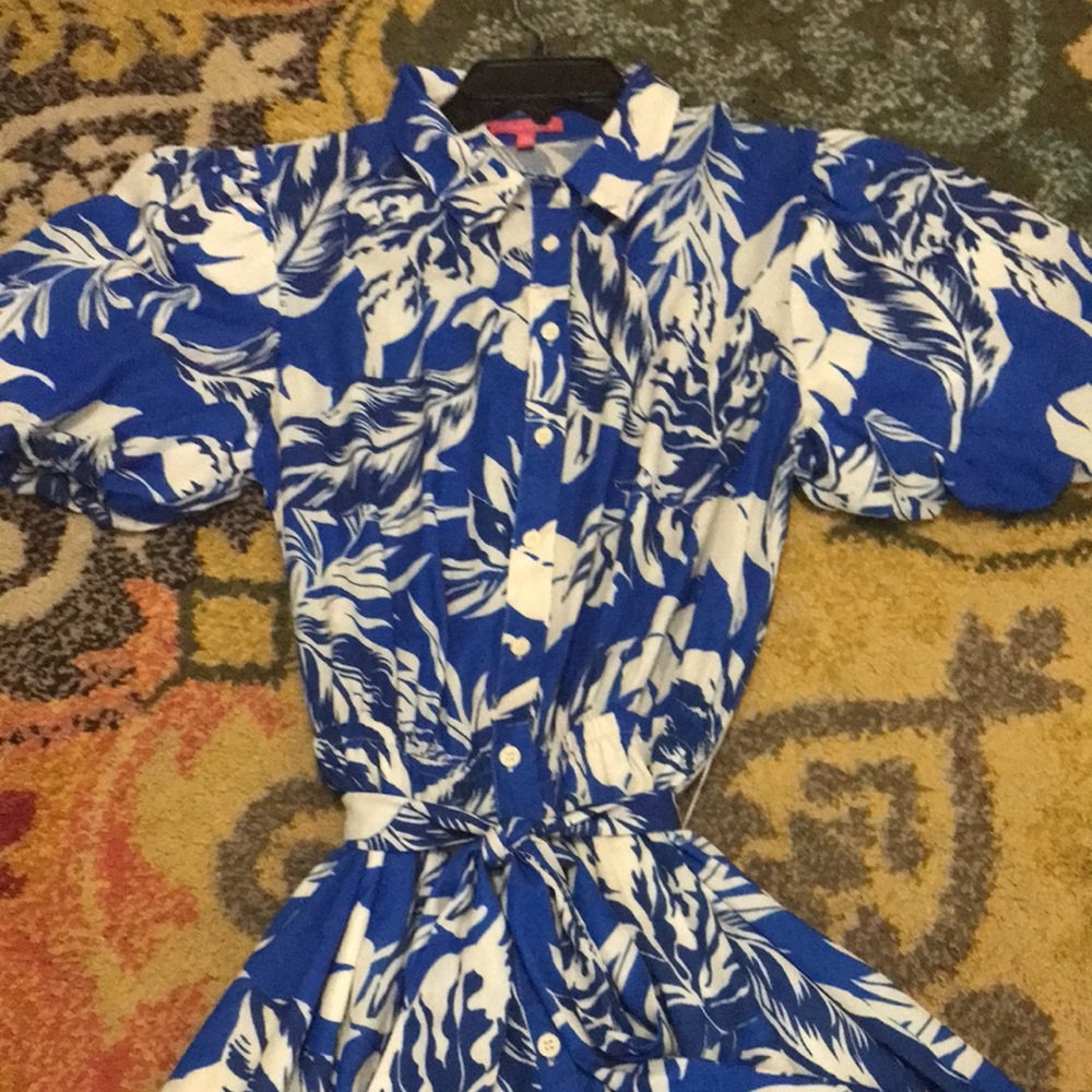 Flying Tomato Floral tiered Dress with Tie Waist, fully lined, large - Picture 6 of 7